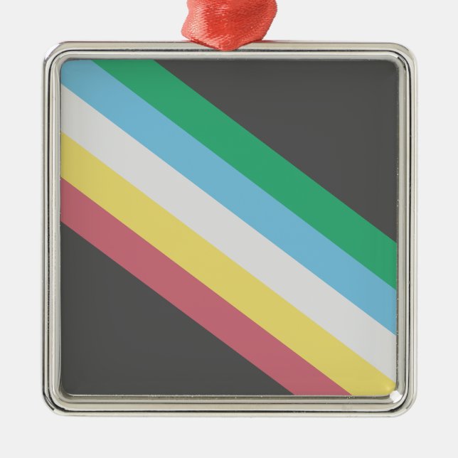 Adorno Metálico Bandera del Orgullo de la Discapacidad (Frente)