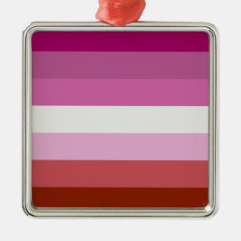 Adorno Metálico Bandera del Orgullo Lesbiano Rosa