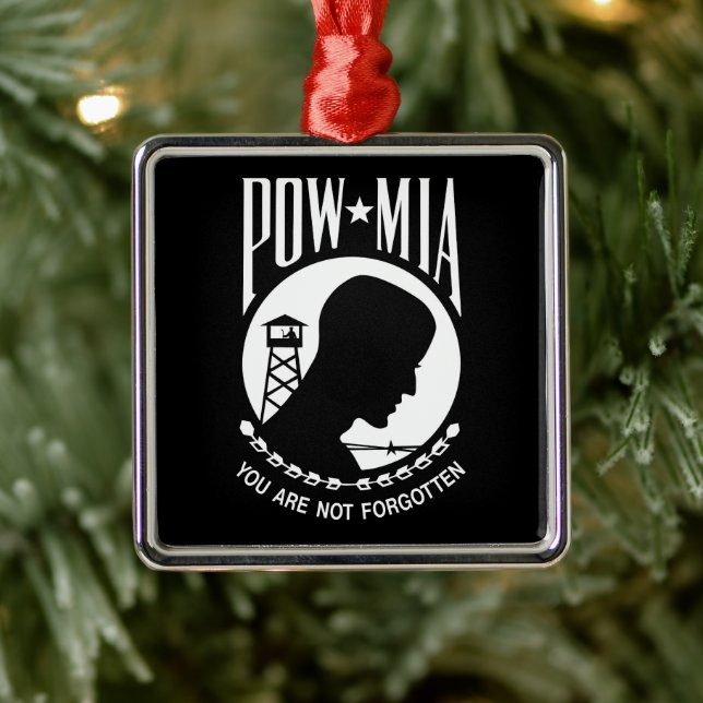 Adorno Metálico Bandera del POW MIA: Soldados desaparecidos en la  (Árbol)