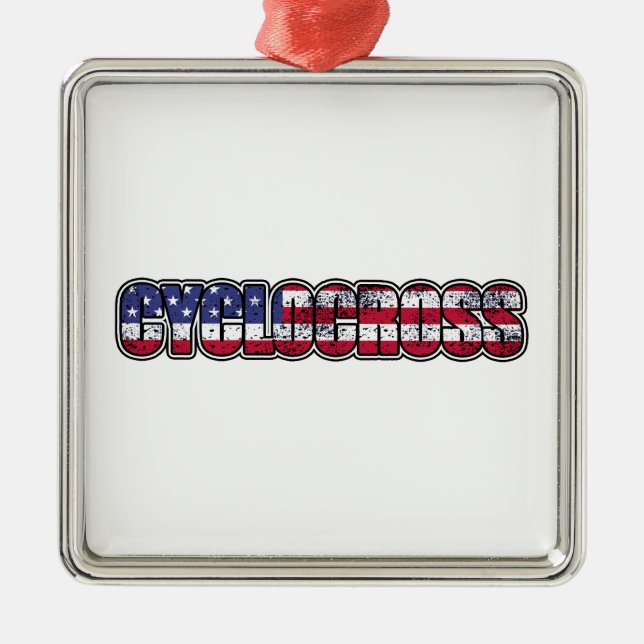 Adorno Metálico Bandera estadounidense de Cyclocross (Frente)