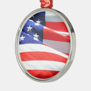 Adorno Metálico Bandera estadounidense, puedes agregar texto y sub