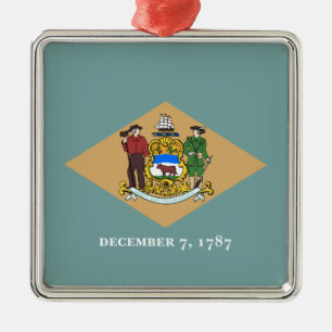 Adorno Metálico Bandera estatal de Delaware (DE, EE.UU.)