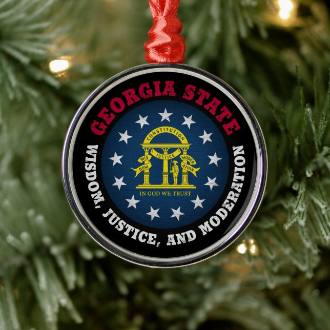 ADORNO METÁLICO BANDERA ESTATAL DE GEORGIA PEACH (Árbol)