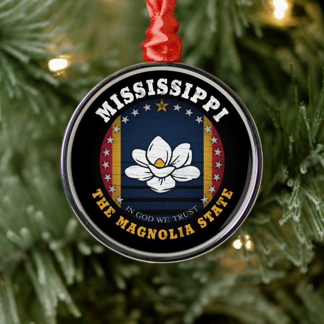 ADORNO METÁLICO BANDERA ESTATAL DE MISSISSIPPI MAGNOLIA (Árbol)
