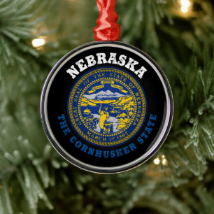 ADORNO METÁLICO BANDERA ESTATAL NEBRASKA CORNHUSKER