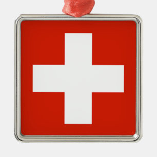 Adorno Metálico Bandera - Flagge - Fahne - Suiza - Schweiz