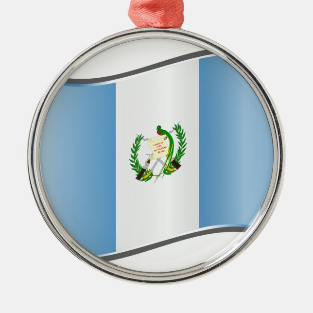 Adorno Metálico Bandera guatemalteca ondulada (Frente)