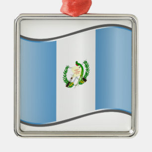 Adorno Metálico Bandera guatemalteca ondulada
