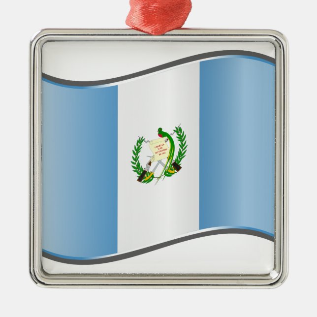 Adorno Metálico Bandera guatemalteca ondulada (Frente)