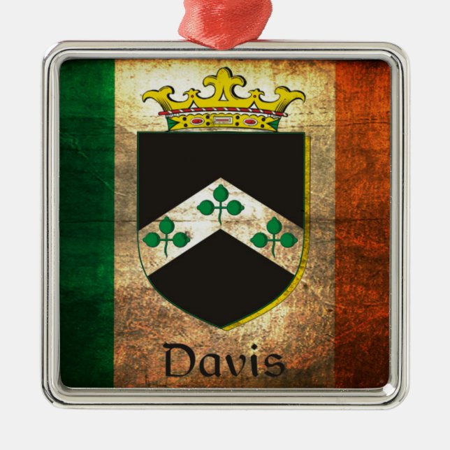 Adorno Metálico Bandera irlandesa del Escudo Davis (Frente)