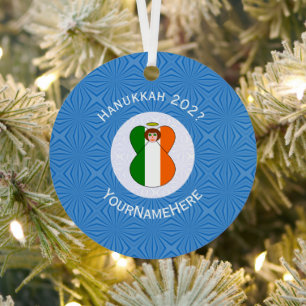 Adorno Metálico Bandera irlandesa Hanukkah Angel Name Year