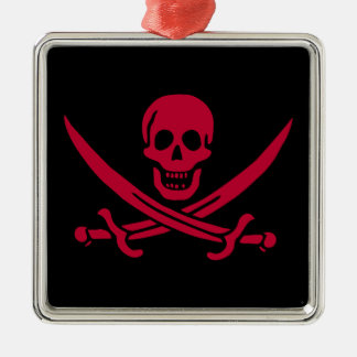 Adorno Metálico Bandera pirata de Crimson Skull & Swords Jack en C