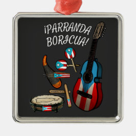 Adorno Metálico Bandera puertorriqueña Parranda Boricua T-Shirt