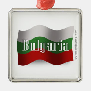 Adorno Metálico Bandera que agita de Bulgaria