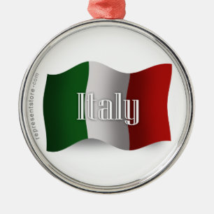 Adorno Metálico Bandera que agita de Italia