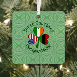 Adorno Metálico Bandera Shamrock irlandesa afroamericana personali