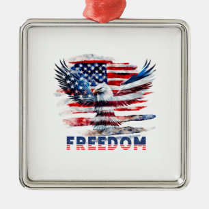Adorno Metálico Bandera y águila de los Estados Unidos. Libertad.