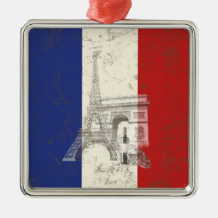 Adorno Metálico Bandera y símbolos de Francia ID156