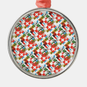 Adorno Metálico Banderas cantonial suizas