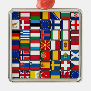 Adorno Metálico Banderas del Mundo