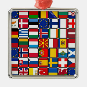 Adorno Metálico Banderas Internacionales del Mundo