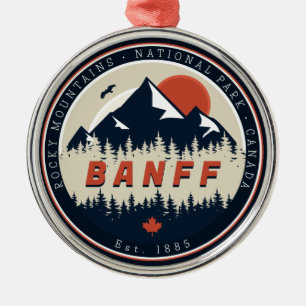 Adorno Metálico Banff NP Canadá Montañas Rocosas Souvenirs de époc