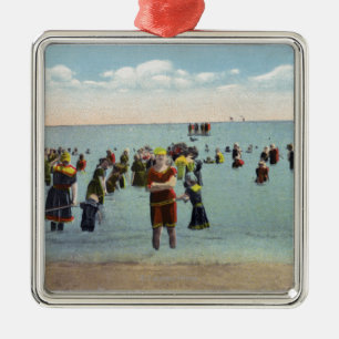 Adorno Metálico Bañistas en la playa