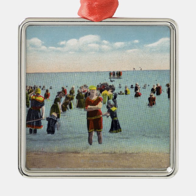 Adorno Metálico Bañistas en la playa (Frente)