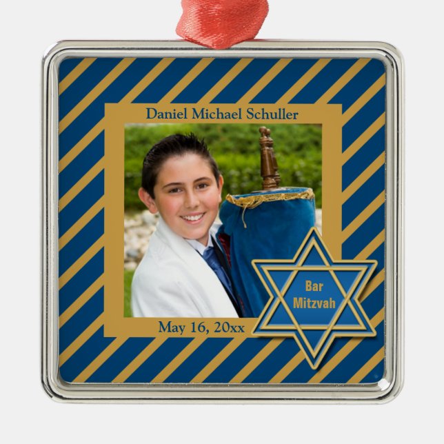 Adorno Metálico Bar Mitzvah Photo Keepsake (Frente)
