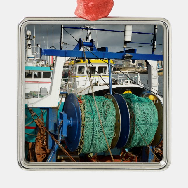 Adorno Metálico Barco pesquero en Guilvinec, Francia (Frente)