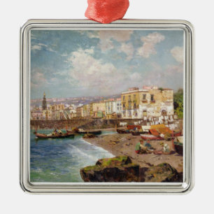 Adorno Metálico Barcos de pesca en la playa en Marinella, Nápoles