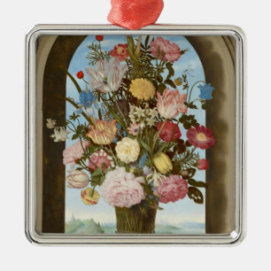 Adorno Metálico Base de flores en una ventana, c.1618