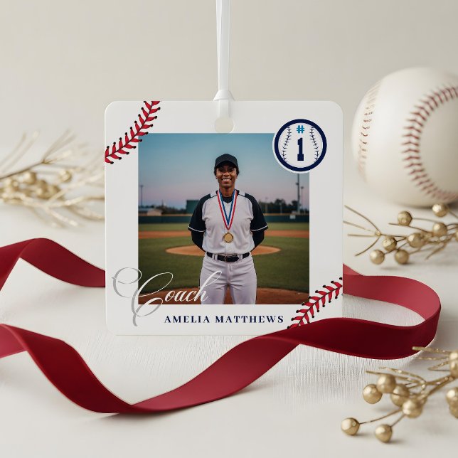 Adorno Metálico Baseball Coach Appreciation Team Photo Keepsake (Baseball Coach Appreciation Team Photo Keepsake Metal Ornament)