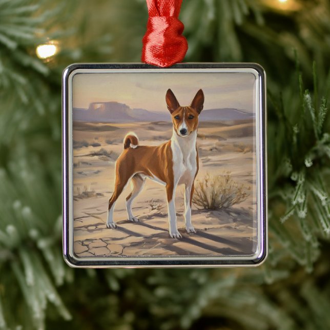 Adorno Metálico Basenji (Árbol)