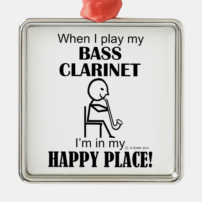 Adorno Metálico Bass Clarinet Happy Place (Frente)