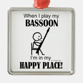 Adorno Metálico Bassoon Happy Place