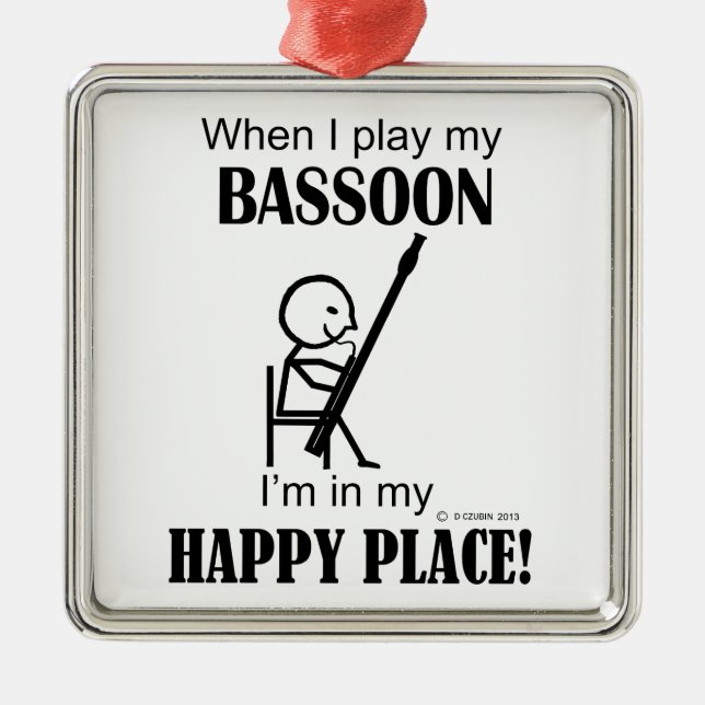 Adorno Metálico Bassoon Happy Place (Frente)