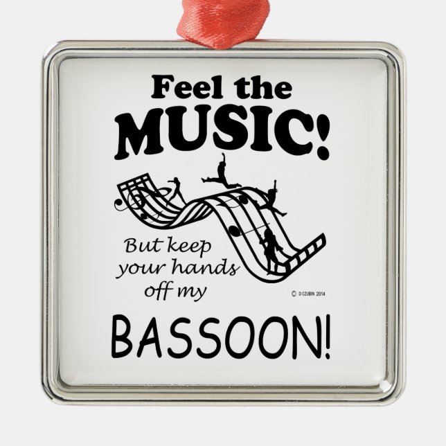 Adorno Metálico Bassoon Siente La Música (Frente)