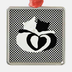 Adorno Metálico Bastones CAT - Amo blanco negro