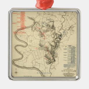Adorno Metálico Batalla de Antietam - mapa panorámico 4 de la