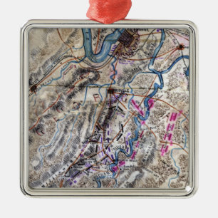 Adorno Metálico Batalla de Chickamauga - mapa panorámico de la