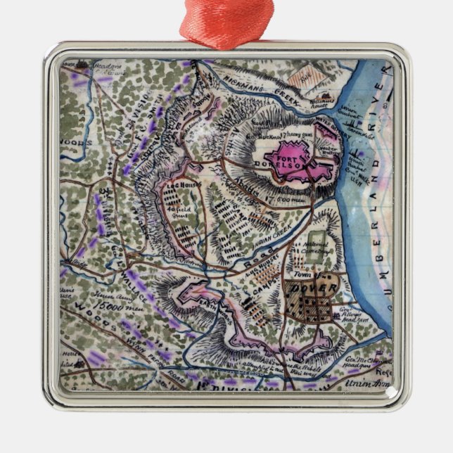 Adorno Metálico Batalla del Fuerte Donelson - Guerra Civil Panorám (Frente)