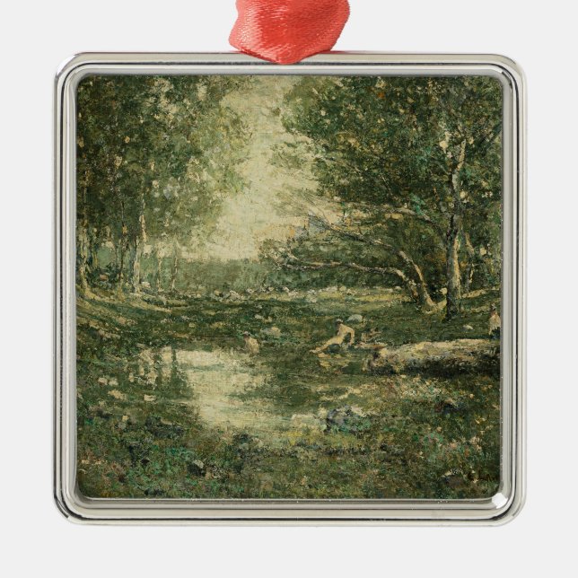 Adorno Metálico Bathers in Green Woodland Landscape (Arte de época (Frente)