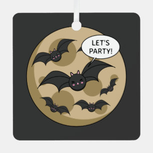Adorno Metálico Bats con Fiesta en plena luna
