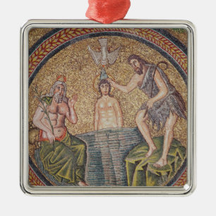 Adorno Metálico Bautismo de Cristo de San Juan Bautista