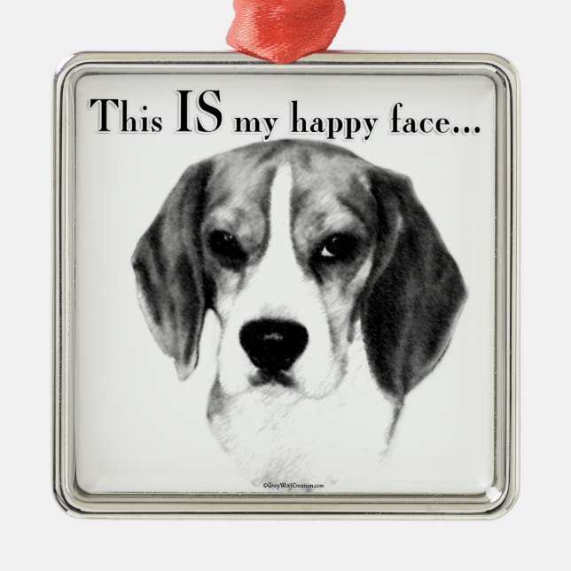 Adorno Metálico Beagle Happy Face; Happy Beagle; Grumpy Beagle (Frente)
