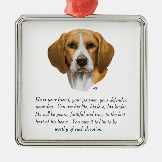 Adorno Metálico Beagle Keepsake MALE (Frente)