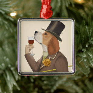 Adorno Metálico Beagle Wine Snob