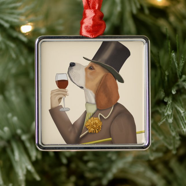 Adorno Metálico Beagle Wine Snob (Árbol)