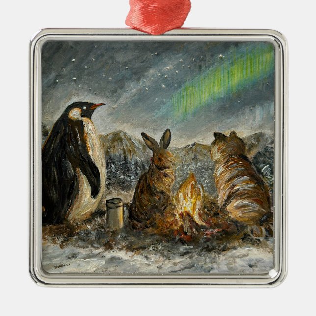 Adorno Metálico Beam Lingering Whimsical Aurora Animals Painting (Frente)